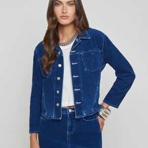 L'AGENCE NELLY CROP JACKET in Lapis Blue